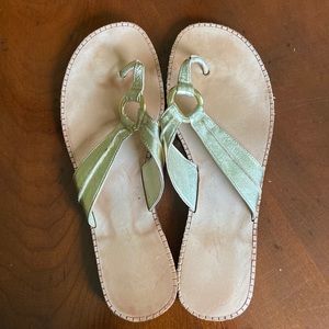 Lily Pulitzer McKim Gold Strap Sandals Size 8